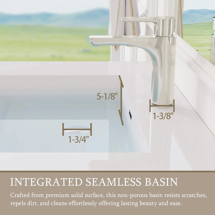 72' Floating Bathroom Vanity with Sink, Modern Wall-Mounted Bathroom Storage Vanity Cabinet with Two Resin Top Basin and Four Soft Close Drawers, Ash Grey 24V11-72AG Default -DTYStore