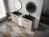 72 Inch Freestanding Bathroom Vanity with Black Ceramic Sink and Storage Cabinets, Soft Closing Door, 02430*2+0312 Combination Cabinet, KD-Package Default -DTYStore