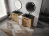 72 Inch Freestanding Bathroom Vanity with Black Ceramic Sink and Storage Cabinets, Soft Closing Door, 02430IMO*2+0312 Combination Cabinet, KD-Package Default -DTYStore