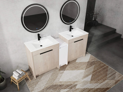 72 Inch Freestanding Bathroom Vanity with Ceramic Sink and Storage Cabinets, Soft Closing Door, 02430*2+0312 Combination Cabinet, KD-Package Default -DTYStore