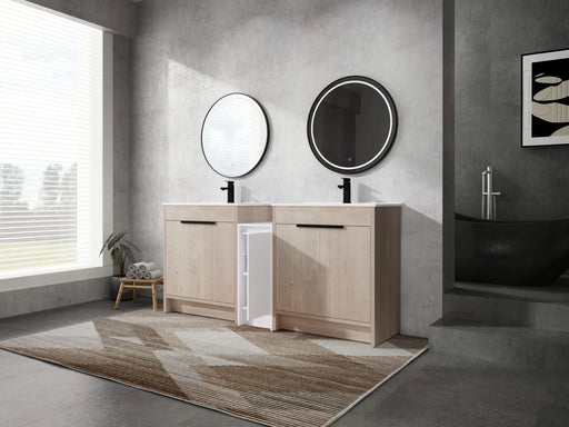 72 Inch Freestanding Bathroom Vanity with Ceramic Sink and Storage Cabinets, Soft Closing Door, 02430*2+0312 Combination Cabinet, KD-Package Default -DTYStore