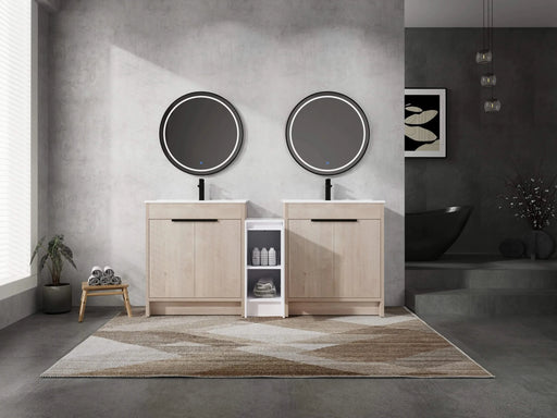 72 Inch Freestanding Bathroom Vanity with Ceramic Sink and Storage Cabinets, Soft Closing Door, 02430*2+0312 Combination Cabinet, KD-Package Default -DTYStore