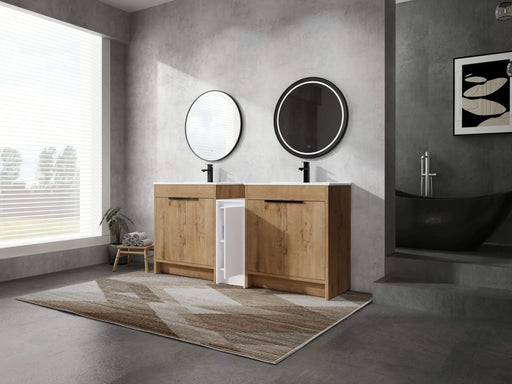 72 Inch Freestanding Bathroom Vanity with Ceramic Sink and Storage Cabinets, Soft Closing Door, 02430IMO*2+0312 Combination Cabinet, KD-Package Default -DTYStore