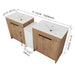 72 Inch Freestanding Bathroom Vanity with Ceramic Sink and Storage Cabinets, Soft Closing Door, 02430IMO*2+0312 Combination Cabinet, KD-Package Default -DTYStore