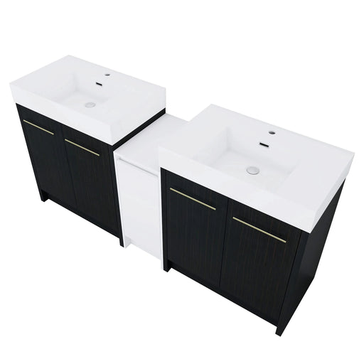 72 Inch Freestanding Bathroom Vanity with Resin Sink and a Storage Cabinets, With Soft Closing Door, 09230*2+0312 Combination Cabinet, KD-Package Default -DTYStore