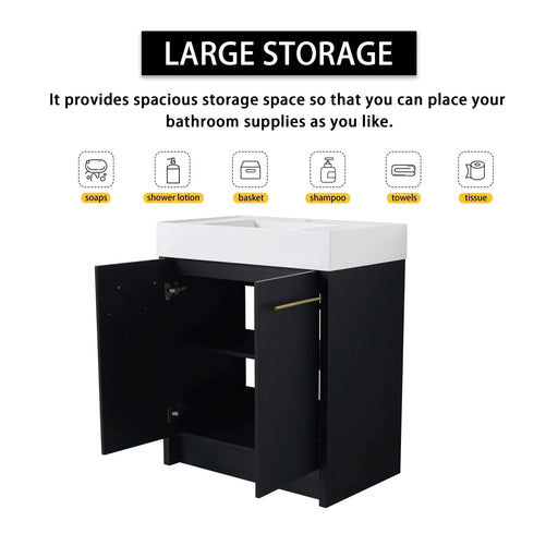 72 Inch Freestanding Bathroom Vanity with Resin Sink and a Storage Cabinets, With Soft Closing Door, 09230*2+0312 Combination Cabinet, KD-Package Default -DTYStore