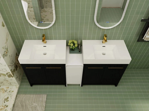 72 Inch Freestanding Bathroom Vanity with Resin Sink and a Storage Cabinets, With Soft Closing Door, 09230*2+0312 Combination Cabinet, KD-Package Default -DTYStore