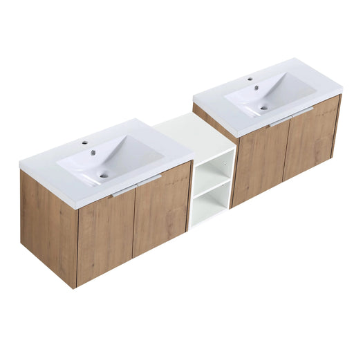72 Inch Soft Close Doors Bathroom Vanity With Sink, A Small Storage Shelves, 30' and 12' Combination Cabinet,(KD-Packing) Default -DTYStore