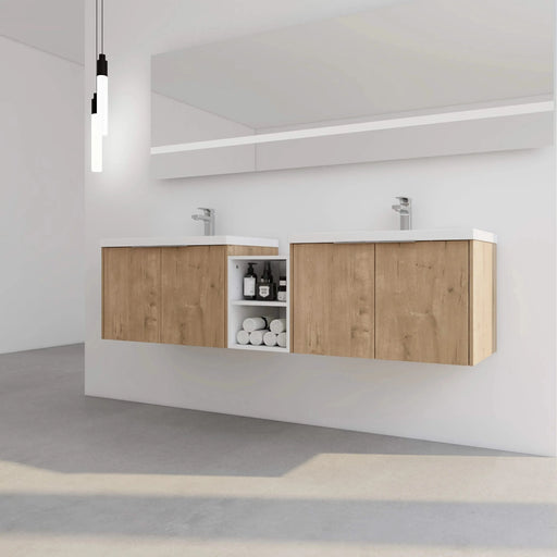 72 Inch Soft Close Doors Bathroom Vanity With Sink, A Small Storage Shelves, 30' and 12' Combination Cabinet,(KD-Packing) Default -DTYStore