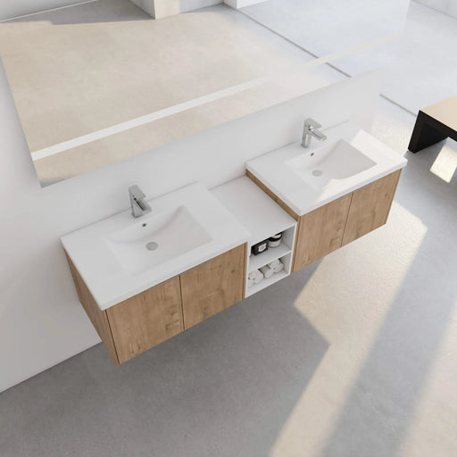 72 Inch Soft Close Doors Bathroom Vanity With Sink, A Small Storage Shelves, 30' and 12' Combination Cabinet,(KD-Packing) Default -DTYStore