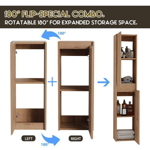 72' Wall-Mounted Bathroom Vanity With Sink and Side Cabinet, Soft Close Doors,00112IMO-00630IMOx2-00612GWH Combination Cabinet(KD-Packing) Default -DTYStore