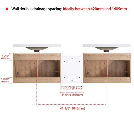 72' Wall-Mounted Bathroom Vanity With Sink and Side Cabinet, Soft Close Doors,00112IMO-00630IMOx2-00612GWH Combination Cabinet(KD-Packing) Default -DTYStore