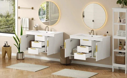 72'' Wall Mounted Bathroom Vanity, Floating Bathroom Storage Cabinet with 2 Drawers, Solid Wood Bathroom Cabinet (Same as N710S236003K) Default -DTYStore