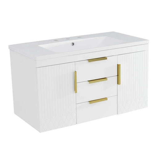 72'' Wall Mounted Bathroom Vanity, Floating Bathroom Storage Cabinet with 2 Drawers, Solid Wood Bathroom Cabinet (Same as N710S236003K) Default -DTYStore