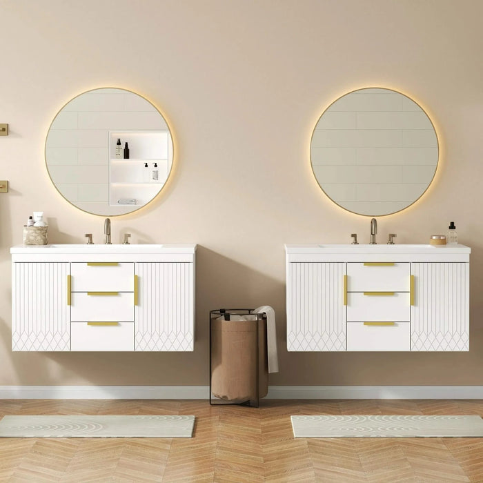 72'' Wall Mounted Bathroom Vanity, Floating Bathroom Storage Cabinet with 2 Drawers, Solid Wood Bathroom Cabinet (Same as N710S236003K) Default -DTYStore