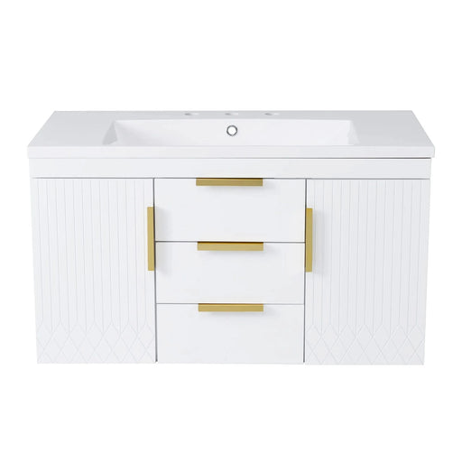 72'' Wall Mounted Bathroom Vanity, Floating Bathroom Storage Cabinet with 2 Drawers, Solid Wood Bathroom Cabinet (Same as N710S236003K) Default -DTYStore