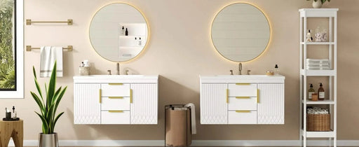 72'' Wall Mounted Bathroom Vanity, Floating Bathroom Storage Cabinet with 2 Drawers, Solid Wood Bathroom Cabinet (Same as N710S236003K) Default -DTYStore