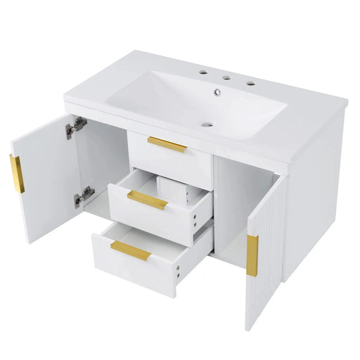 72'' Wall Mounted Bathroom Vanity, Floating Bathroom Storage Cabinet with 2 Drawers, Solid Wood Bathroom Cabinet (Same as N710S236003K) Default -DTYStore