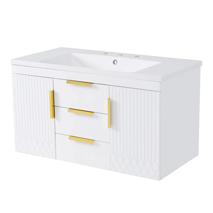 72'' Wall Mounted Bathroom Vanity, Floating Bathroom Storage Cabinet with 2 Drawers, Solid Wood Bathroom Cabinet (Same as N710S236003K) Default -DTYStore