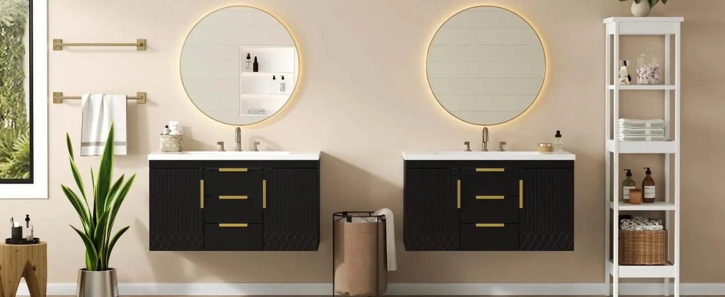 72'' Wall Mounted Bathroom Vanity, Floating Bathroom Storage Cabinet with 2 Drawers, Solid Wood Bathroom Cabinet (Same as N710S236003K) Default -DTYStore