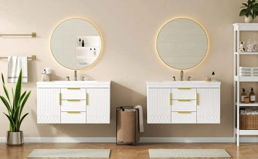 72'' Wall Mounted Bathroom Vanity, Floating Bathroom Storage Cabinet with 2 Drawers, Solid Wood Bathroom Cabinet (Same as N710S236003K) Default -DTYStore