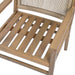 Outdoor Dining Chairs Set of 2, Acacia Wood Patio Armchair with Rope Design Back and Water Repellent Cushion, Light Brown, 400lbs Weight Capacity - DTYStore