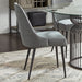 Set of 2 Fabric Upholstered Dining Chairs, Grey and Gunmetal - DTYStore
