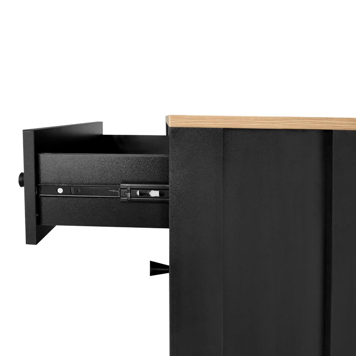 Functional Entryway Organizer with 2 Flip Drawers, Wood Grain Pattern Top Shoe Cabinet with Drawer, Free Standing Shoe Rack with Adjustable Panel for Hallway, Black - DTYStore