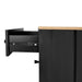 Functional Entryway Organizer with 2 Flip Drawers, Wood Grain Pattern Top Shoe Cabinet with Drawer, Free Standing Shoe Rack with Adjustable Panel for Hallway, Black - DTYStore