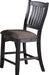 Dark Coffee Classic Wood Kitchen Dining Room Set of 2 High Chairs Fabric upholstered Seat Unique Design Back Counter Height Chairs - DTYStore