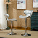 Masaccio Upholstery Airlift Adjustable Swivel Barstool with Chrome Base, Set of 2, Silver - DTYStore