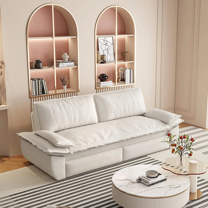 73.2' Queen Pull Out Sofa Bed,3-in-1 Convertible Sleeper Sofa,Multi-Functional Velvet Loveseat Bed Default -DTYStore