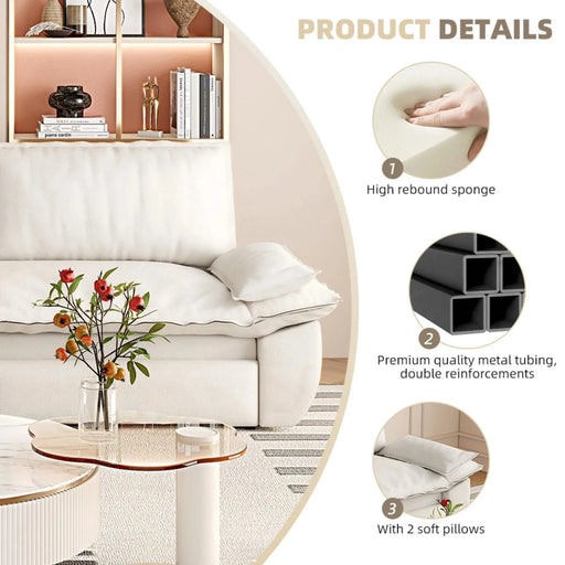 73.2' Queen Pull Out Sofa Bed,3-in-1 Convertible Sleeper Sofa,Multi-Functional Velvet Loveseat Bed Default -DTYStore