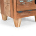 End Table Recycled Wood Nightstand, Side Table with 3 Drawers, Vintage Natural Bedside Table for Bedroom Living Room - DTYStore