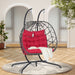 Double Egg Chair with Stand Hanging Indoor Outdoor Wicker Rattan Patio Basket Egg Swing Chair Hammock Egg Chairs with UV Resistant Cushions 600 lbs for Bedroom Balcony Patio - DTYStore