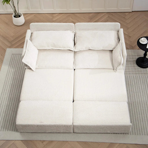 73.6inch Pull Out Sofa Bed,3-in-1 corduroy Convertible Sleeper Sofa Couch,Side Storage,and USB/C-TYPE Charging Ports Chair for Living Room,Bedroom,Apartment Default -DTYStore