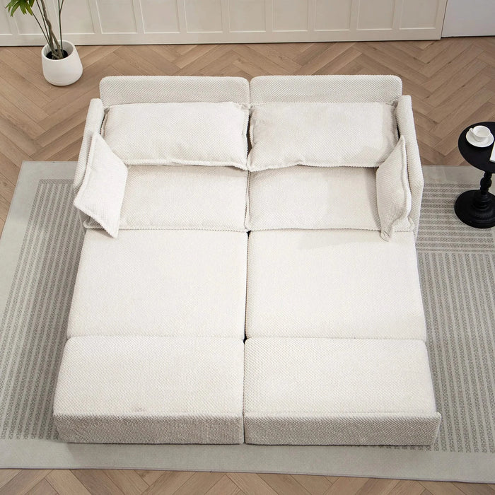 73.6inch Pull Out Sofa Bed,3-in-1 corduroy Convertible Sleeper Sofa Couch,Side Storage,and USB/C-TYPE Charging Ports Chair for Living Room,Bedroom,Apartment Default -DTYStore