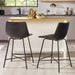 Modern Upholstered Counter Stool with Metal X Base, Set of 2, Black - DTYStore