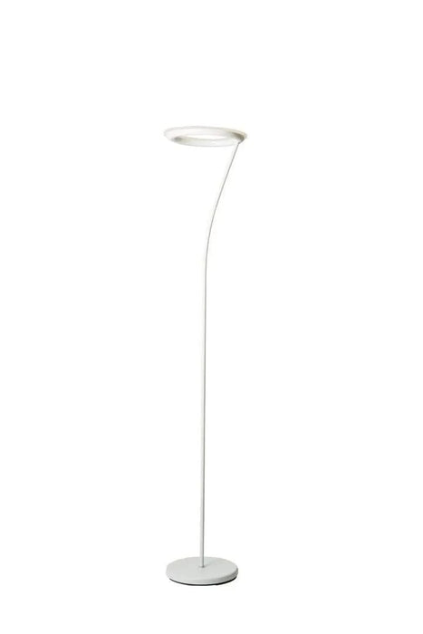 73' Tall Metal Torchiere Floor LED Lamp with Halo design, Matte White finish Default -DTYStore