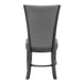 2pc Contemporary Glam Upholstered Dining Side Chair Padded Plush Gray Fabric Upholstery Rich Black Color Wooden Furniture - DTYStore