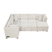 108.6" U-shaped Sectional Sofa Pull out Sofa Bed with Two USB Ports, Two Power Sockets, Three Back Pillows and a Storage Chaise for Living Room, Beige - DTYStore