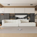 112.2*74" Modular Modular Combination Living Room Sofa Set, Modern Minimalist Sofa, Living Room Upholstered Sofa Bed, Bedroom, 2pcs Computer Free Combination, L-Shaped,Beige - DTYStore