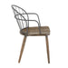 Riley Industrial Chair in Dark Walnut Wood and Black Metal by LumiSource - DTYStore