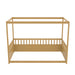 Twin Size Canopy Bed Frame with Guardrails for Kids,Floor Bed Twin with Four Poster Design,Kids Montessori Floor Bed,Wood Canopy Bed Frame for Girls,Boys(Twin,Natural) - DTYStore