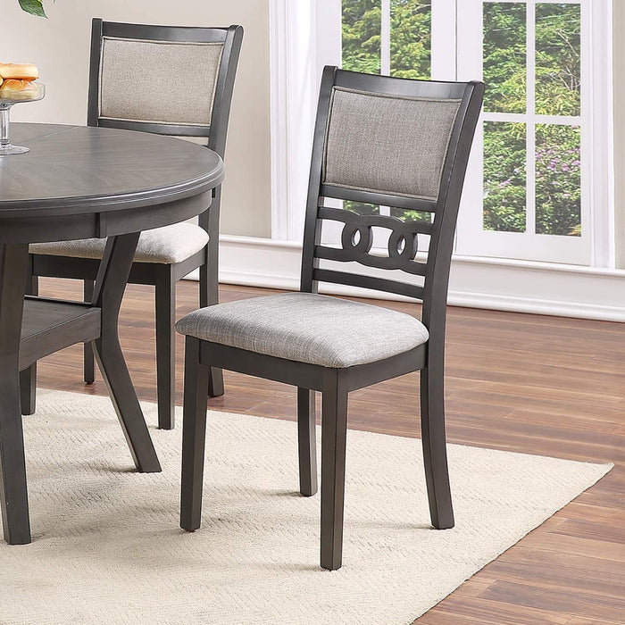 Dining Room Furniture Grey Finish Set of 2 Side Chairs Cushion Seats Unique Back Kitchen Breakfast Chairs - DTYStore