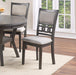 Dining Room Furniture Grey Finish Set of 2 Side Chairs Cushion Seats Unique Back Kitchen Breakfast Chairs - DTYStore