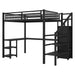 Metal Full Loft Bed with Wardrobe and LED Light, Full Size Loft Bed with L Shaped Desk and USB for Kids Teens Adults, Black(Expect arrived on 2025/2/20) - DTYStore
