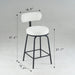 Modern Swivel Bar Stools Set of 2, Boucle Upholstered Counter Height Bar Chairs with Metal Legs & Footrest, 360° Swivel Barstools for Kitchen Island, Dining Room, White - DTYStore