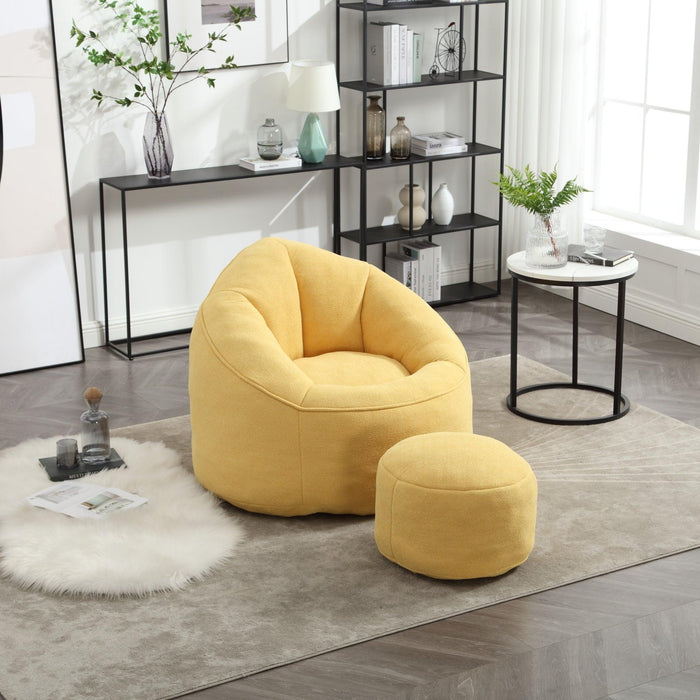 Bedding Bean Bag Sofa Chair High Pressure Foam Bean Bag Chair Adult Material with Padded Foam Padding Compressed Bean Bag With Footrest - DTYStore