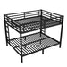 Metal Queen over Queen Bunk Bed for Teens and Adults,Space-Saving/Noise Reduced/No Box Spring Needed, Black - DTYStore